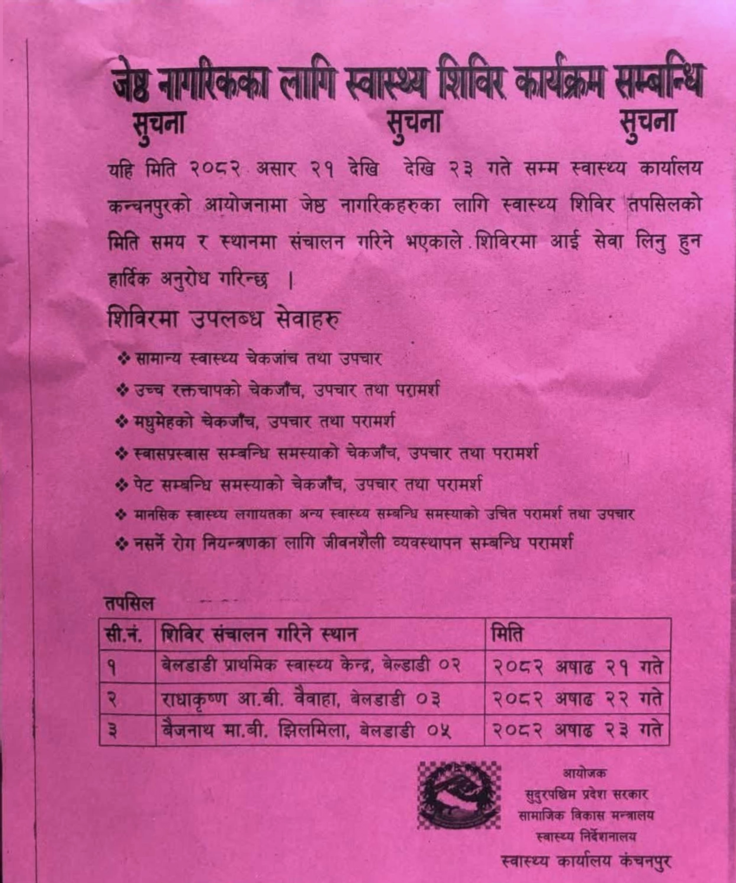 Health office Kanchanpur