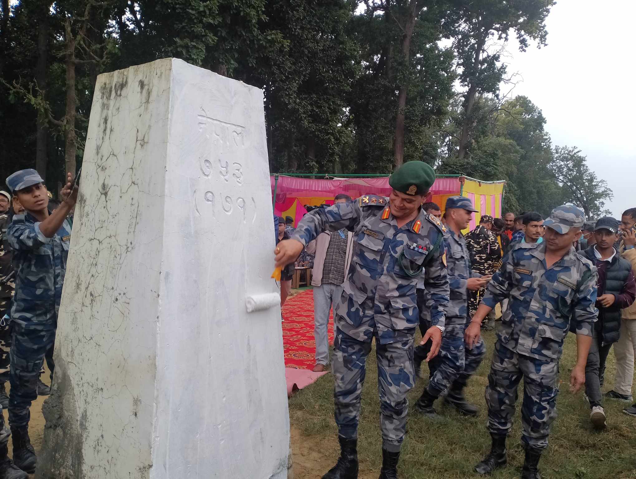 नेपाल–भारत सीमा क्षेत्रका बिजोर नम्बरका सीमा स्तम्भहरूको मर्मत तथा रङ्गरोगन कार्य सुरु