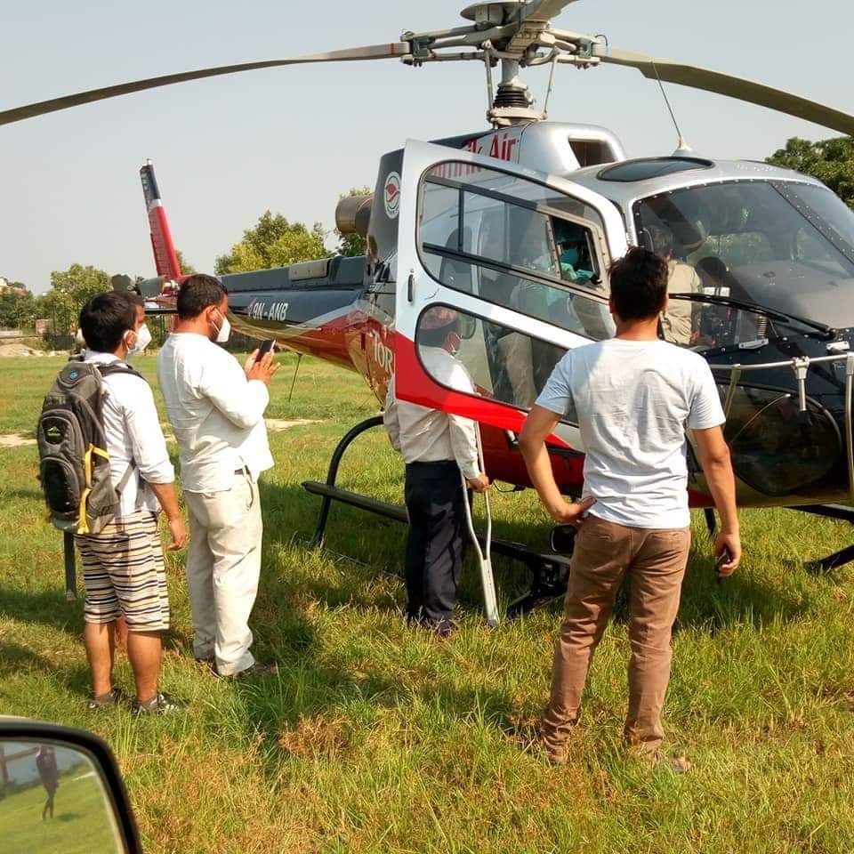 सुत्केरी महिलाको हेलिकप्टर मार्फत उद्धार ।।