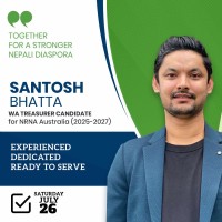 📢 कञ्चनपुर बेलौरीका सन्तोष भट्टद्वारा NRNA-WA को कोषाध्यक्ष पदमा उम्मेदवारी घोषणा