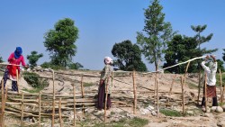 मछेली नदीको कटान नियन्त्रणका लागि खल्लागोठमा जैविक तटबन्ध निर्माण गरिँदै