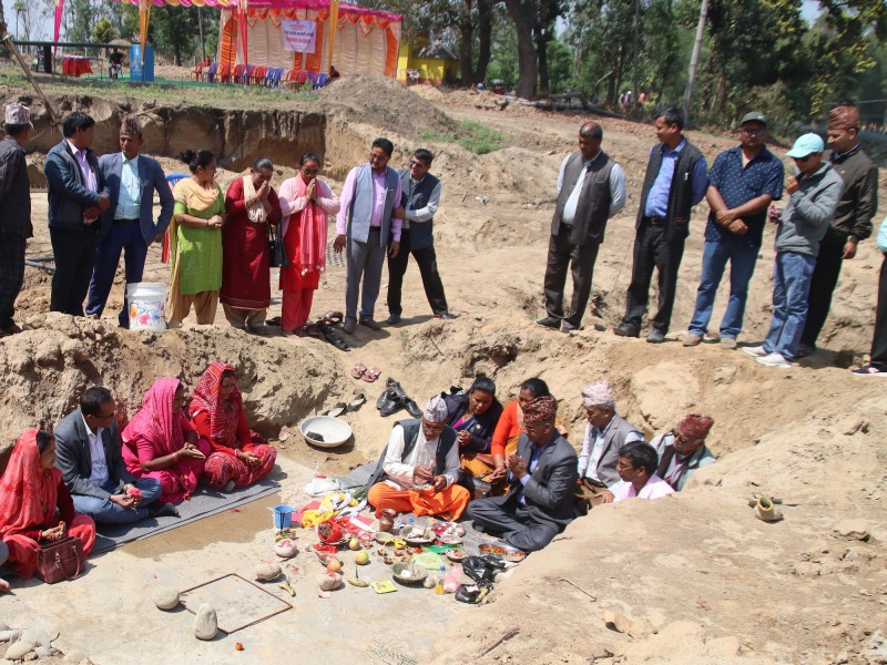 बेलडाँडीमा १५ शय्याको अस्पताल भवनको शिलान्यास