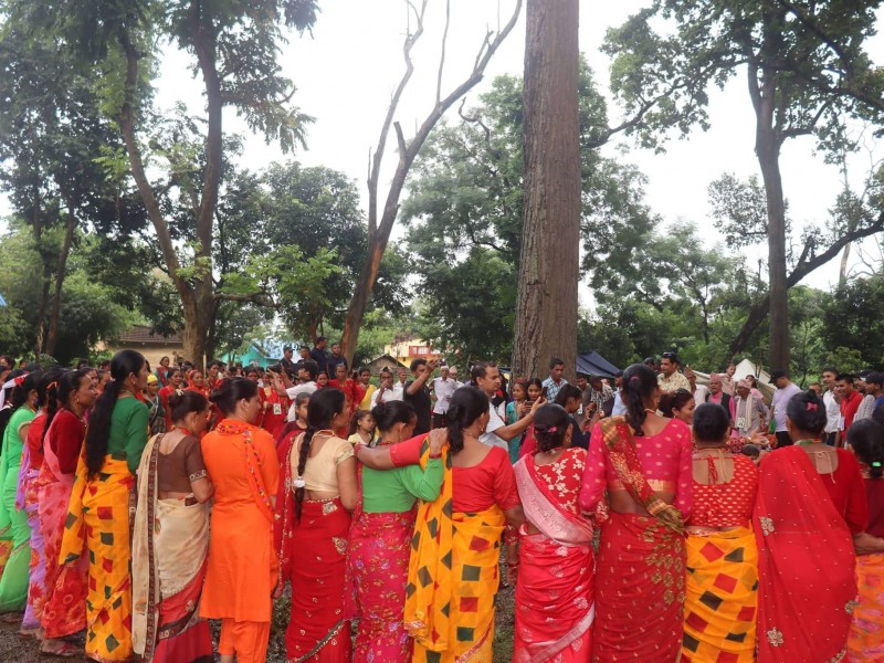 वर्षामा भिज्दै देउडा खेलमा झुम्यो सितानगर